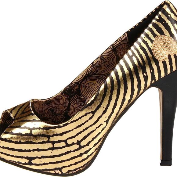 Iron Fist Hands Off Thumbprint Peep Toe Platform Stiletto Hees - Picture 10 of 15